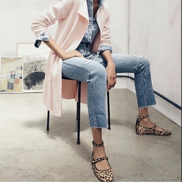 JCREW ANKLE STRAP LEOPARD CALF HAIR FLAT SZ 7.5NIB - Picture 2 of 2